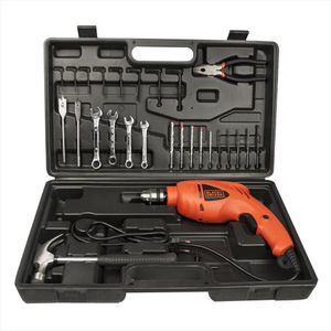 Furadeira de Impacto 3/8 Black & Decker HD460K 26 Acessórios com Maleta