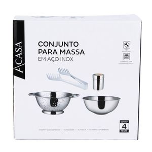 Kit de Utensílios Inox com 4 Peças - A\CASA