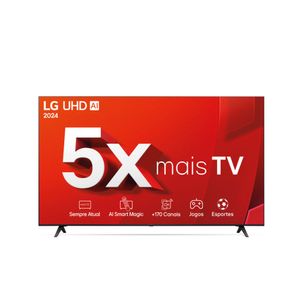 Smart TV 4K 65" LG UHD 65UT8050 Processador α5 Ger7 AI Alexa/Chromecast integrado Otimizador de Jogos webOS 24 Controle Smart Magic