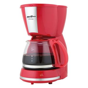 Cafeteira Britânia CP15 Vidro Vermelha com Inox