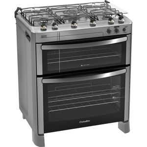Fogão Piso Esmaltec Diamante 5 Bocas Inox Forno Duplo