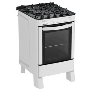 Fogão 4 Bocas Esmaltec Ágata Glass Branco Bivolt