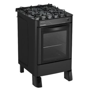 Fogão 4 Bocas Esmaltec Ágata Glass Preto Bivolt