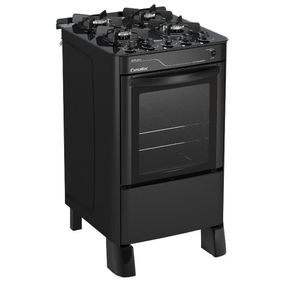 Fogão 4 Bocas Esmaltec Jade Glass Preto Bivolt