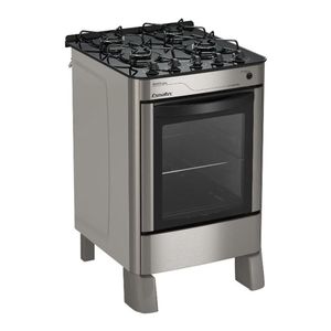 Fogão 4 Bocas Esmaltec Ágata Glass Inox Bivolt
