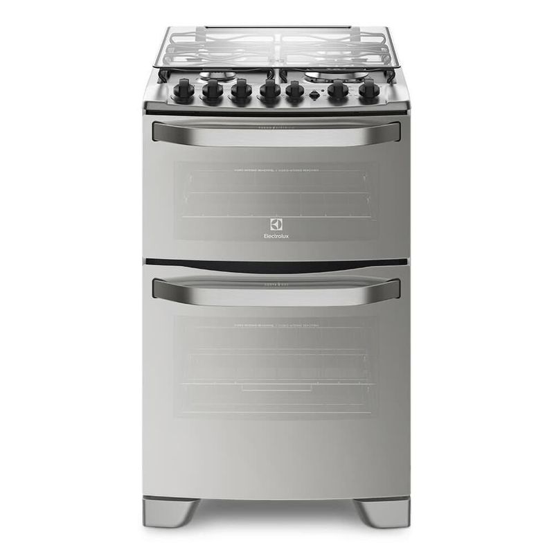 Fogão 4 Bocas de Piso Electrolux com 2 Fornos 56DXQ