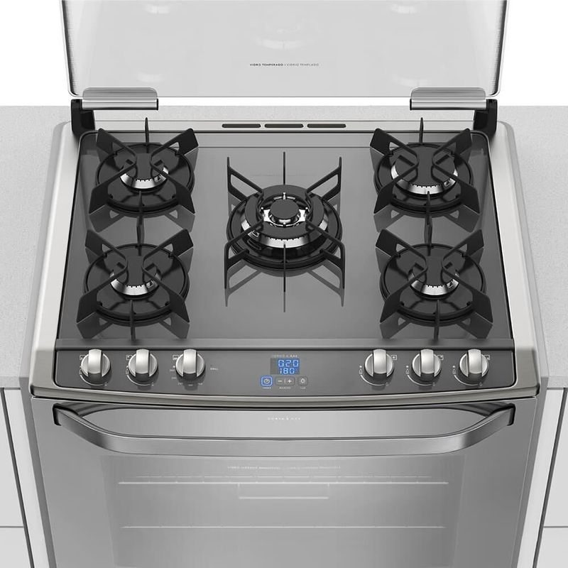 Fogão de Embutir Electrolux 5 Bocas com Mesa de Vidro Temperado 220v