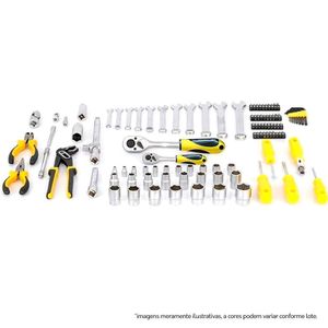 Kit Maleta Jogo De Ferramentas E Chave Completa 110 Peças Fortt Preto - Kmfc002-p