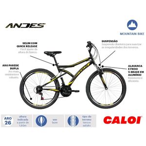 Bicicleta Caloi Andes Aro 26 21V