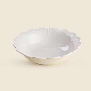 Prato Fundo Pétala Porcelana Branco 20cm - A\CASA