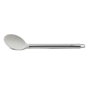 Colher Para Arroz Aço Inoxidável Base Silicone 33,5 cm Para Panela Antiaderente Linha Duo Brinox