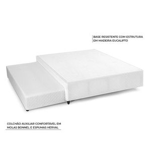 Bicama para Casal com Cama Auxiliar Herval Irland, Molas Maxspring, 65x138x188 cm