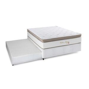 Bicama Casal com Cama Auxiliar Herval Pallace Bambu, Molas Ensacadas, 64x138x188 cm
