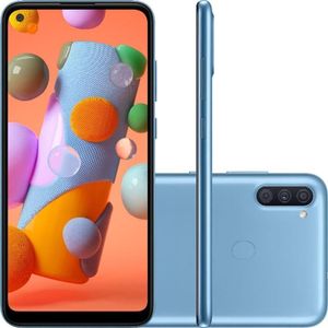 Smartphone Samsung Galaxy A11 64GB Azul Câmera Tripla 13MP +5MP +2MP SM-A115