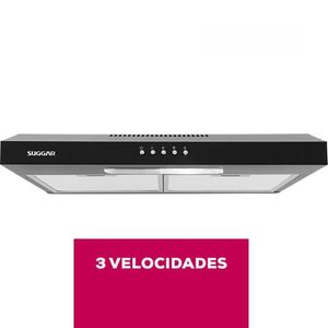 Depurador Slim Suggar DPS162PT 60cm 3 Velocidades Preto 220V
