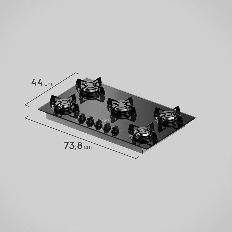 Cooktop Electrolux 5 Bocas Vidro Preto