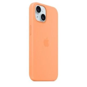 Capa com MagSafe para iPhone 15, Apple, Silicone, Laranja-verão