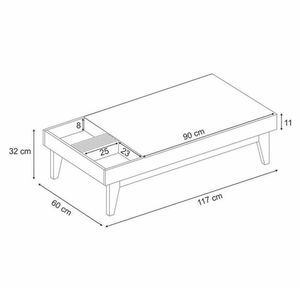 Mesa De Centro Vitta Off White Cinamomo - Hb Móveis