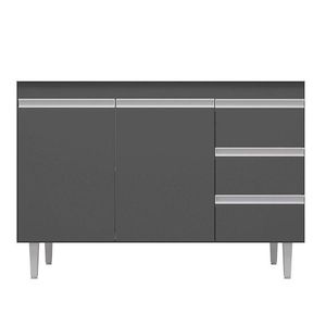 Balcão De Pia Ambiente Andréia 100 Cm Cinza Fosco - Ajl