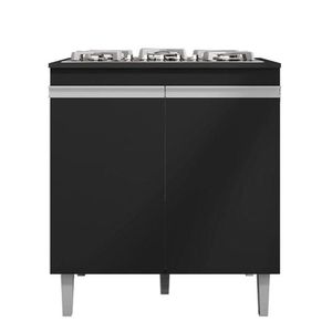 Balcão Cooktop Andréia Preto Fosco - Ajl