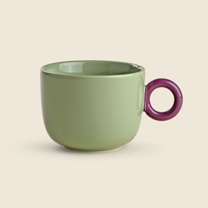 Caneca Hay Porcelana Verde e Roxo 400ml - EASY LIFE