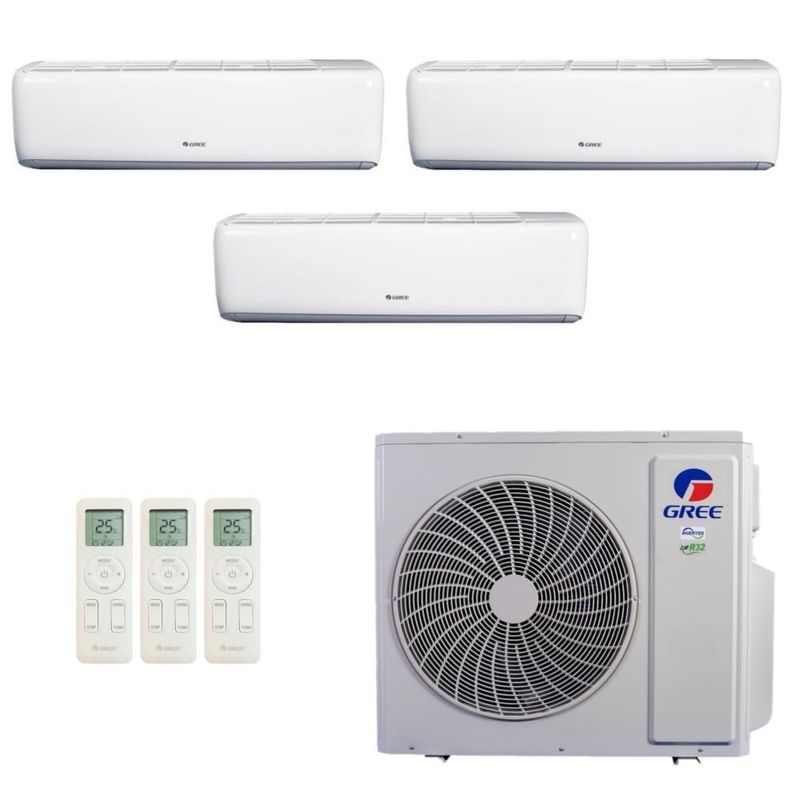 Ar Condicionado Multisplit Tri 66000 Btu(2x24000+18000) Quente/frio - Inverter - Gree - 220v - Gwh(24)ate-d6dna1a Gwh(18)atd-d6dna1a /