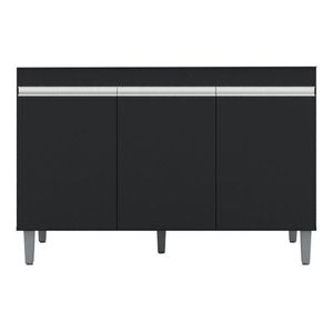 Balcão De Pia Manu 120 Cm Preto Fosco - Ajl