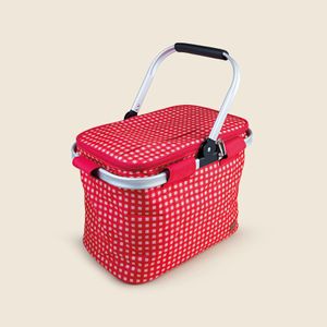 Bolsa Térmica Listrada Vermelho e Rosa 26L - A\CASA