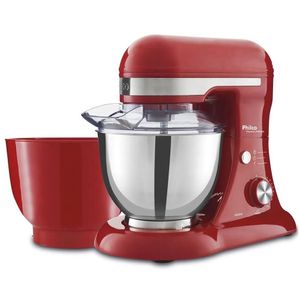 Batedeira Planetária Philco Turbo Double Bowl 600W PBP600V Vermelho e Inox