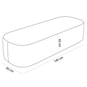 Puff Decorativo Orgânico Para Living Quarto 140cm Doha W01 Linho Cru - Lyam Decor