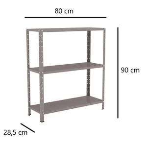 Estante Aço 3 Prateleiras Eaf007 Cinza