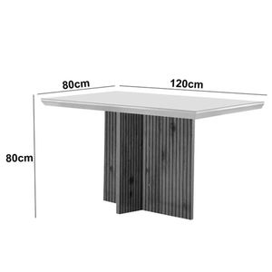 Mesa Olímpia 120cm Mdf Vidro Canto Reto Com 4 Cadeiras Carol