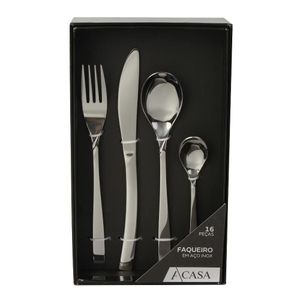 Faqueiro Slim Inox 16 Peças - A\CASA