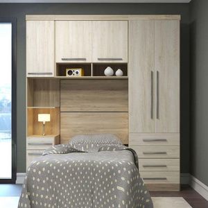 Guarda Roupa Modulado Solteiro 5 Gavetas C/ Cabeceira Master