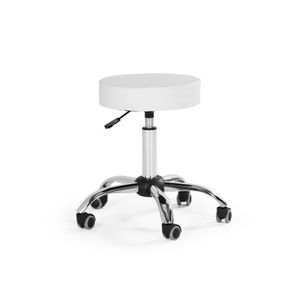 Banqueta Mocho Sem Encosto Com Regulagem De Altura - Branco