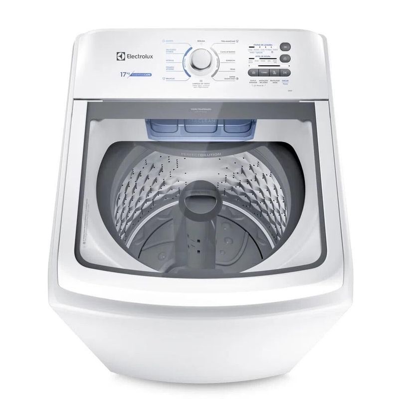 Lavadora de Roupas Electrolux 17Kg Branca Essential Care com Cesto Inox LED17 220v