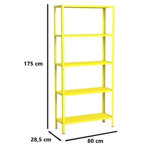 Estante Aço 5 Prateleiras Livros Eaf005 Amarelo