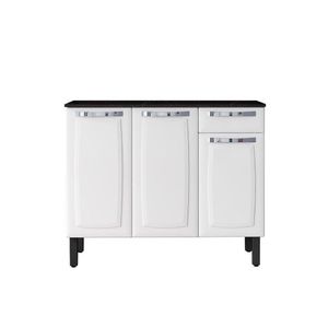 Armário Cozinha Completa Com Balcão Gabinete New Rose Itatiaia Branco Neve