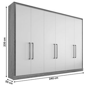 Guarda-roupa Casal Argos 6 Portas 6 Gavetas 100% Mdf Off White - Mademarques