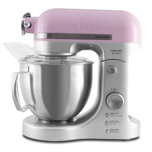 Batedeira Planetária Philco Turbo Rosa Inox 5L 1200W PBP1200