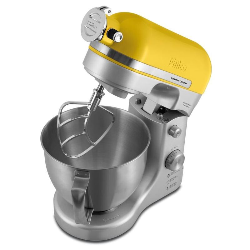 Batedeira Planetária Philco Amarela Inox 5L PBP1200