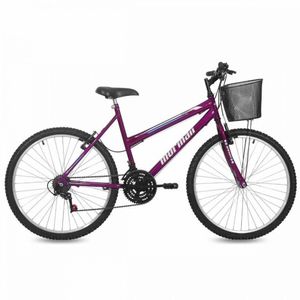 Bicicleta Aro 26 Mormaii Safira Violeta com Cesto