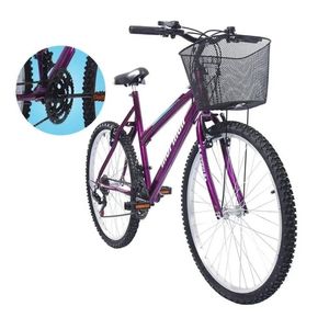 Bicicleta Aro 26 Mormaii Safira Violeta com Cesto