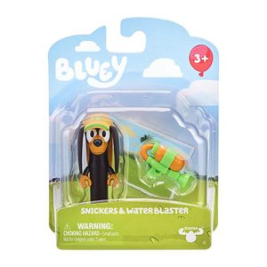 Bluey - Personagem Colecionável 6cm - Snickers & Water Blaster