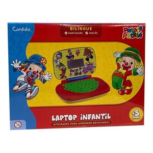 Kit Laptop Infantil Educativo Candide Patati Patatá Bilíngue + 1 Fidget Spinner Sortido