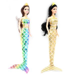 Kit C/ 2 Bonecas Dream Doll  Sereia - Colorida + Dourada