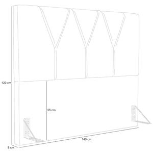 Cabeceira Cama Box Casal 140 Cm Aurora W01 Suede Bege
