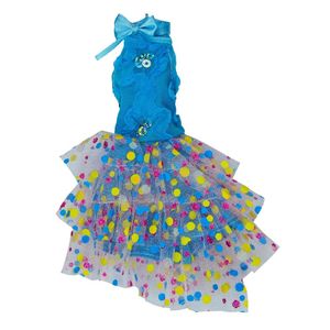 Vestido Para Boneca - Doll Dress Kit 2 Looks - Azul c/ rosa