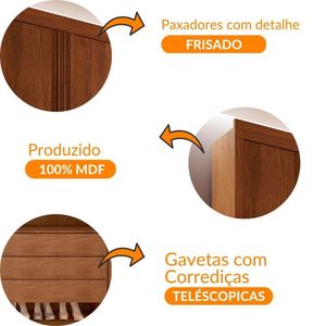 Guarda Roupa Casal Nancy 6 Portas E 6 Gavetas Moderna Imbuia