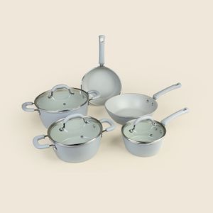 Jogo de Panela Silver Indução Cerâmica Cinza com 5 peças - A\CASA by  BRINOX